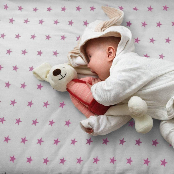 2x Spacesaver Cot Fitted Sheet 100% Cotton 100x52cm