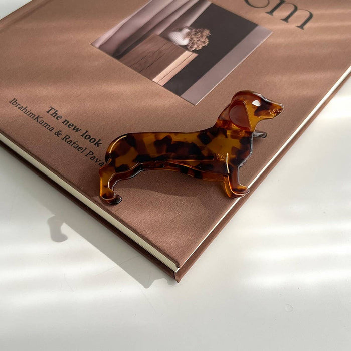 Dachshund Dog Acetate Hair Claw Clip