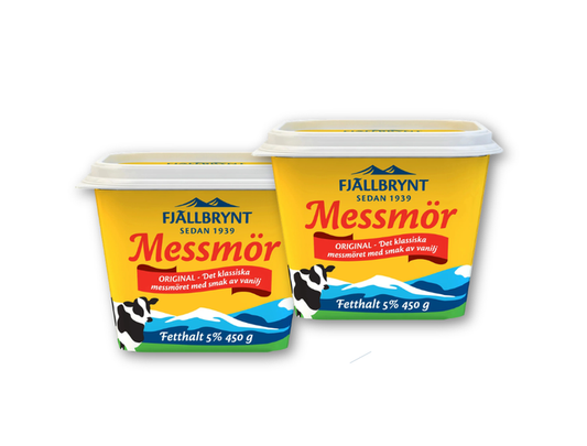 2 x Fjällbrynt Messmör Original 5% 450g (15.87 oz) – Authentic Swedish Whey Cheese Spread