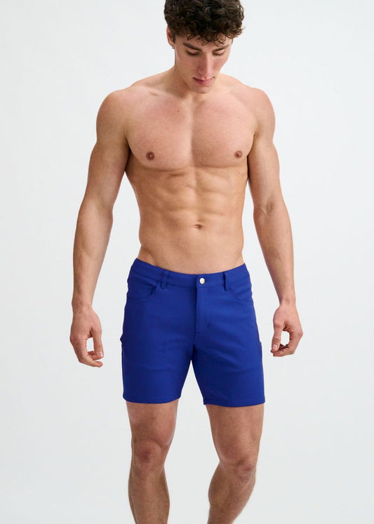 5" Inseam Solid Stretch Knit Jeans Short - Blueberry