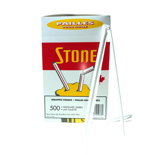 7.75" Unwrapped White Milkshake Straws