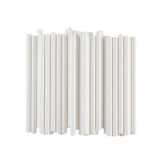 8" Unwrapped White Milkshake Straws