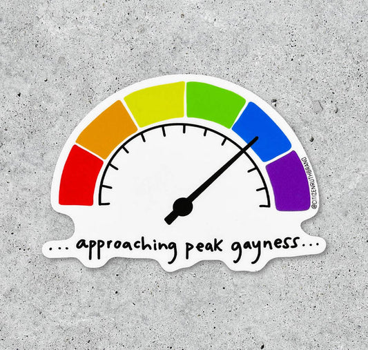 Approaching Peak Gayness vinyl sticker