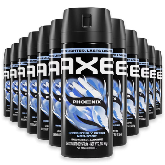 AXE Phoenix Premium Aluminum Free Deodorant Body Spray - 2.9 oz - 12 Pack - Travel Size -