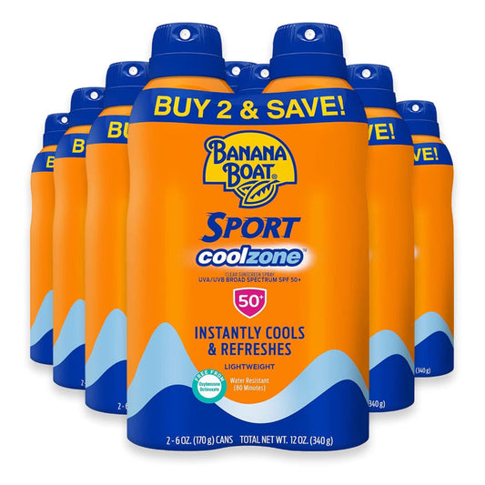 Boat Sport Cool Zone Continuous Sunscreen Spray SPF 50 - 2 Ct - 6 Pack