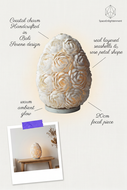 Boho Sea Shell Lamp - Rose Oval - 15cm