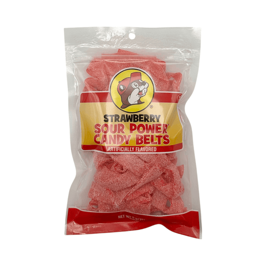Buc-ee's Sour Power Candy Belts - Strawberry