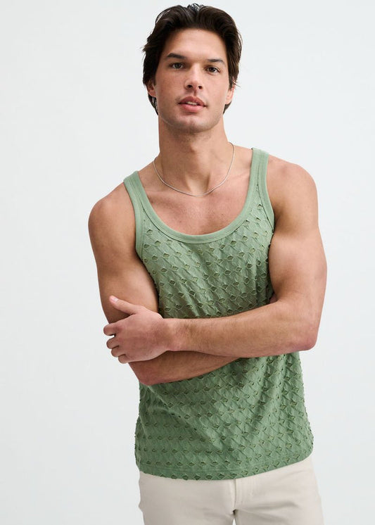 Cactus Stretch Ripped Knit Tank St-11141