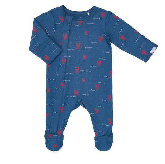 Coccoli Zipper Footie in Lobsters