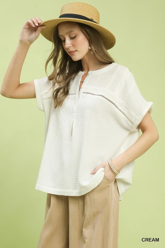 Cream Coast Gauze Boho Blouse