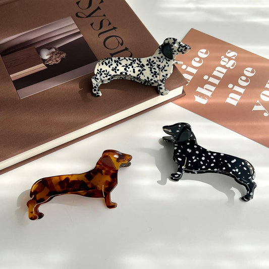 Dachshund Dog Acetate Hair Claw Clip