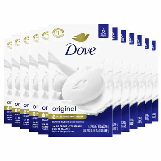 Dove - Beauty Bar Soap Original 6 ct - 3.75 Oz  - 12 Pack (72 ct)