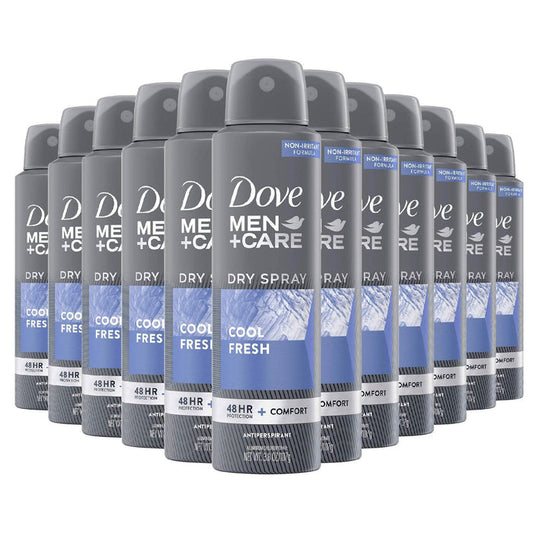Dove Men Antiperspirant & Deodorant Dry Spray Cool Fresh - 3.8 oz - 12 Pack