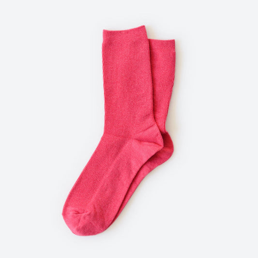 Everyday Solid Crew Socks — Fuchsia | Hooray Sock Co.