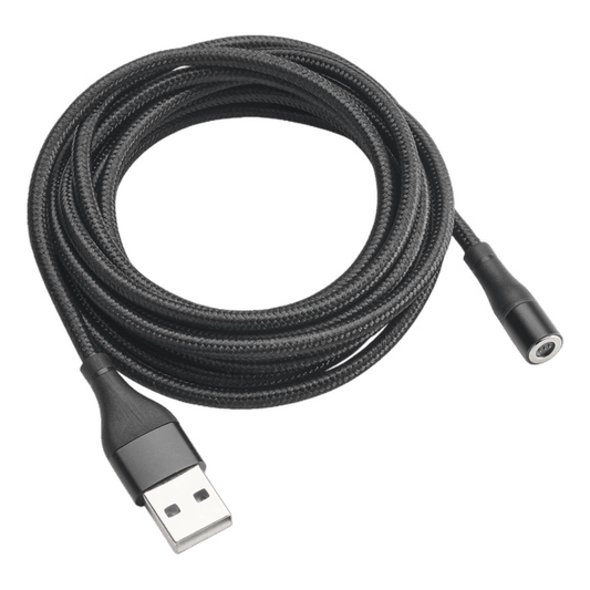 Svart magnetisk ladekabel til klipper og trimmer med vevd tekstil