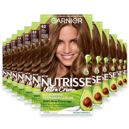 Garnier Nutrisse Hair Color, #63 Light Golden Brown - 12 Pack