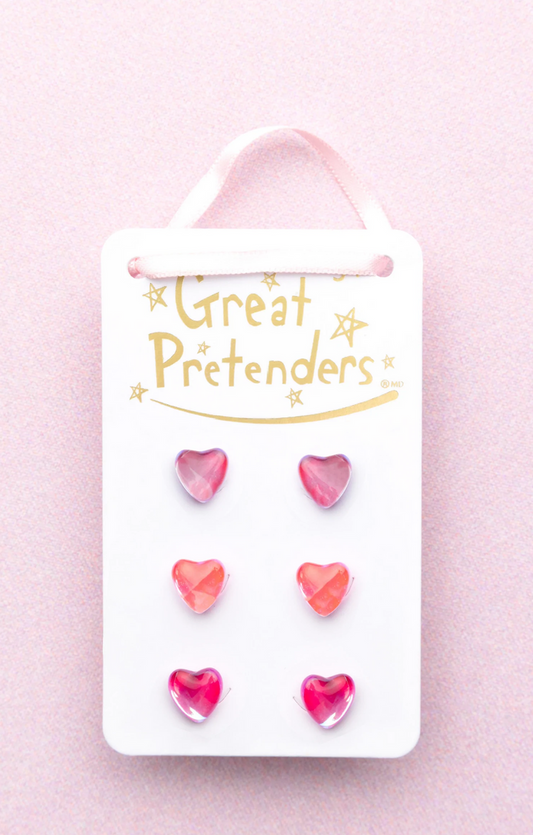 Great Pretenders Holo Heart Studded Earrings 3 Pr