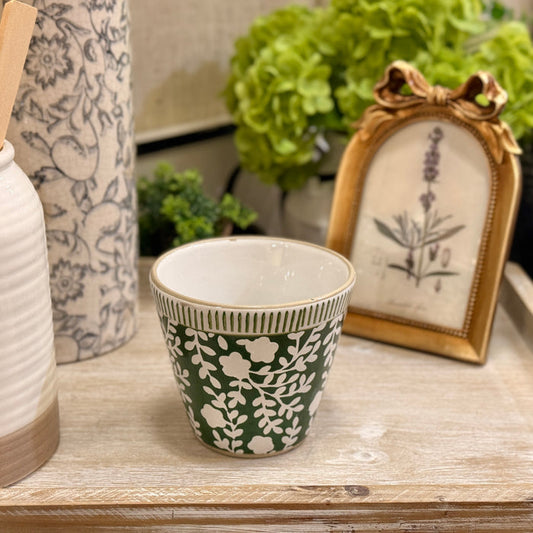 Green Motif Pot