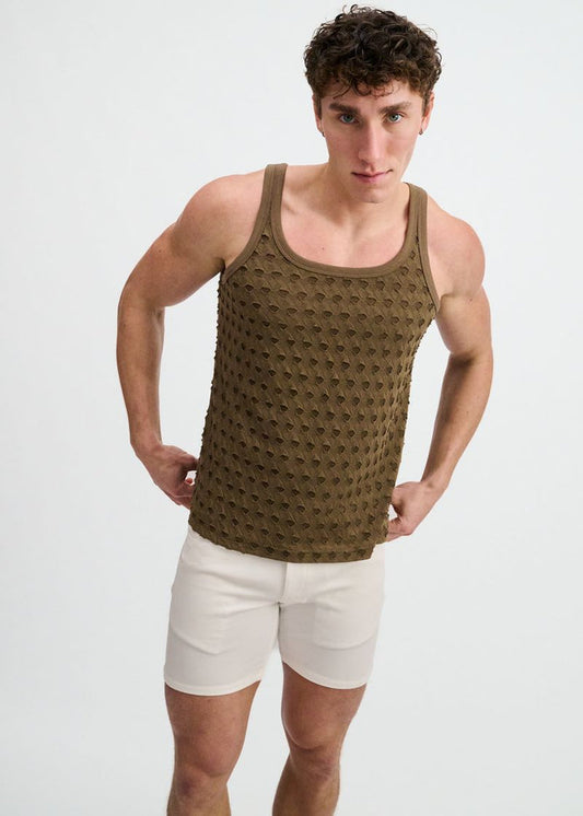 Infantry Stretch Ripped Knit Tank St-11141