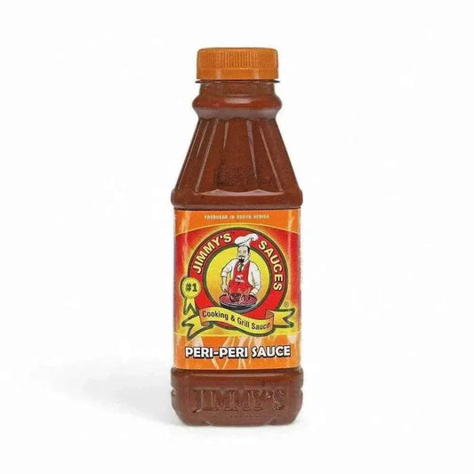 Jimmy's Sauces Peri Peri Mild 375ml bottle with South African spicy marinade