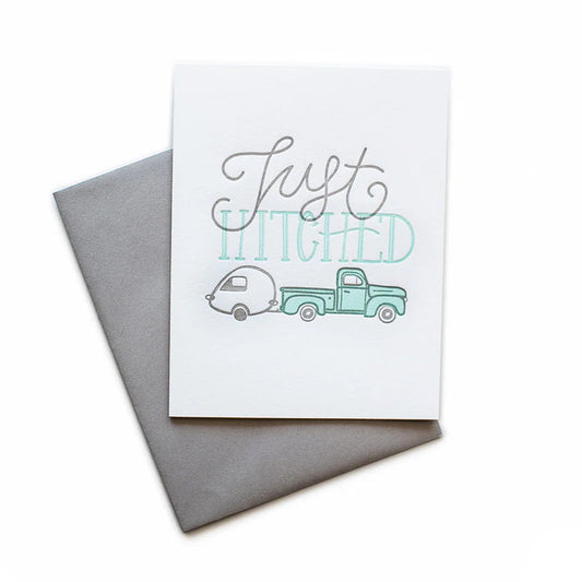 Just Hitched Greeting Card