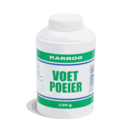 Karroo Foot Powder 100g bottle for moisture absorption and foot odor control
