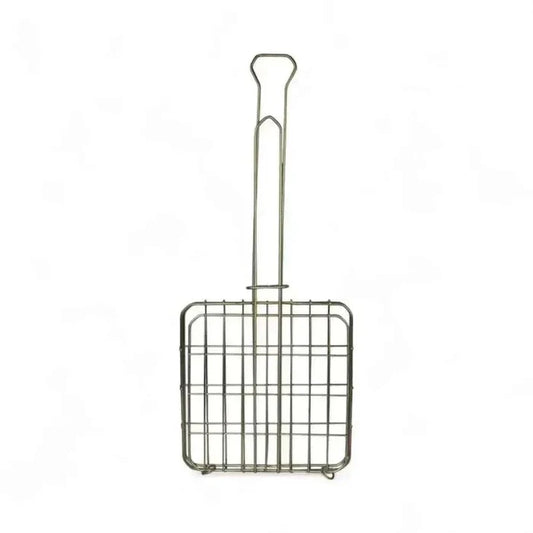 LK's Mild Steel Grid sandwich braai tool with secure clamp and long handle for grilling sandwiches, meats, and vegetables