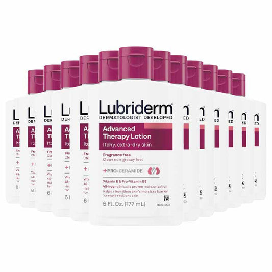 Lubriderm - Advanced Therapy Moisturizing Lotion Deep Hydration for Extra Dry Skin 6 oz - 12 Pack