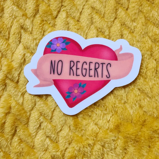 Luxe Trauma 'No Regerts' Vinyl Sticker