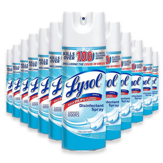 Lysol Crisp Linen Disinfectant Spray, 12.5 oz - 12 Pack