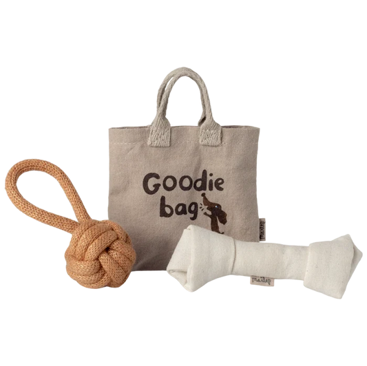 Dog toy, 'Goodie bag', on a white background