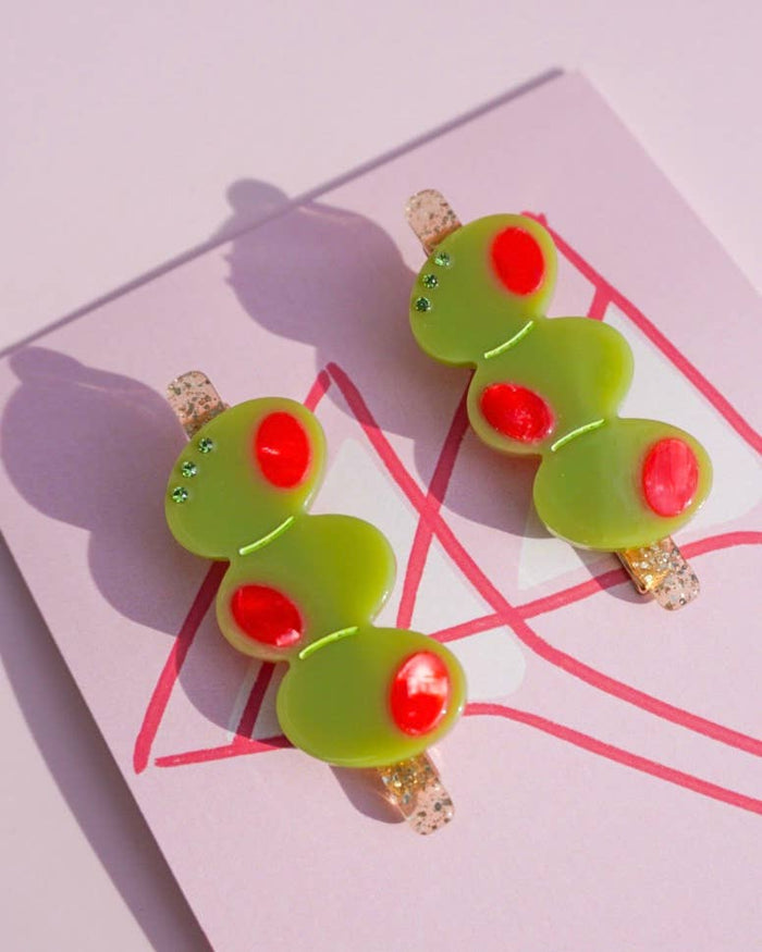 Martini Olive Clip Set