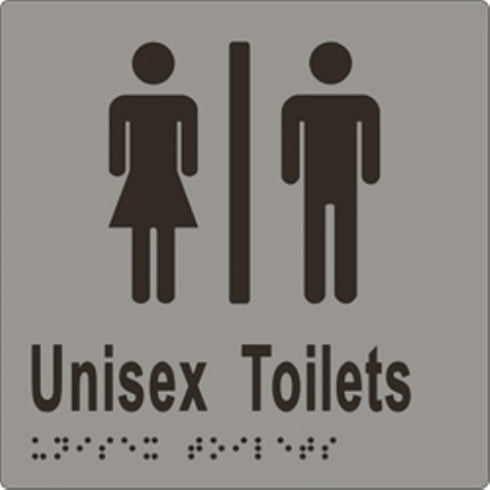 Metlam ML16210 Unisex Toilets Divided with Braille Sign