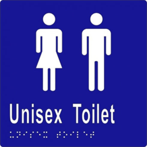 Metlam ML16211 Braille Sign Unisex Toilet Undivided