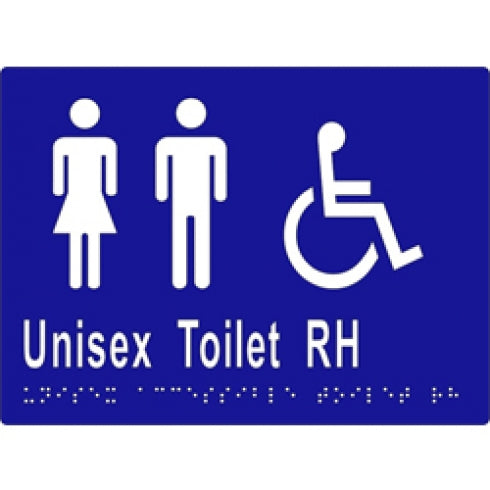 Metlam ML16223 Braille Sign Unisex Accessible Toilets RH Transfer