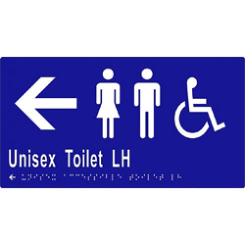 Metlam ML16232 Braille Sign Unisex Accessible Toilets LH and Arrow