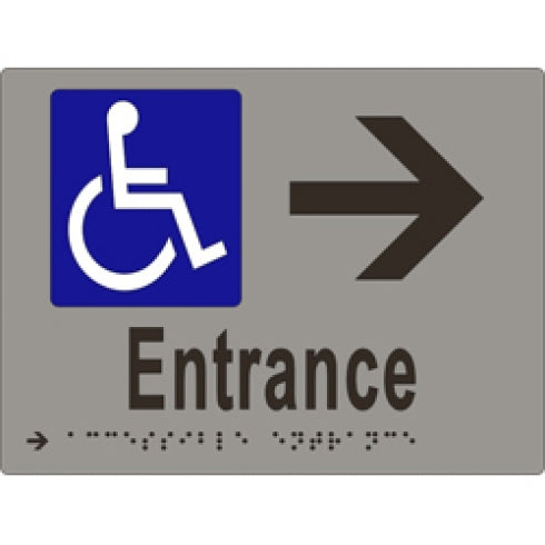 Metlam ML16235 Braille Sign Accessible Entrance and Arrow