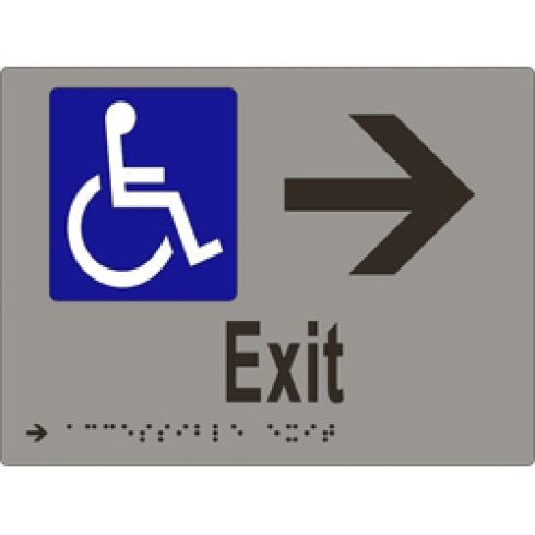 Metlam ML16237 Braille Sign Accessible Exit and Arrow