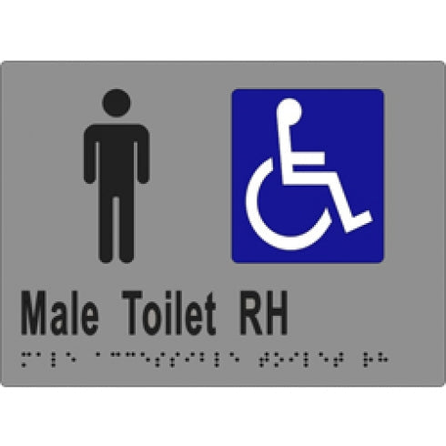 Metlam ML16248 Braille Sign Accessible Male Toilet RH Transfer