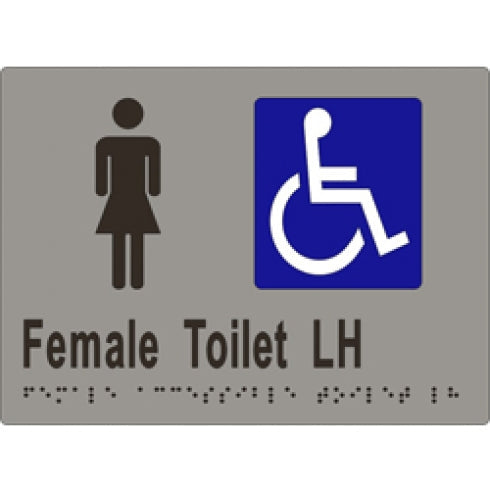 Metlam ML16267 Braille Sign Female Accessible Toilet LH Transfer