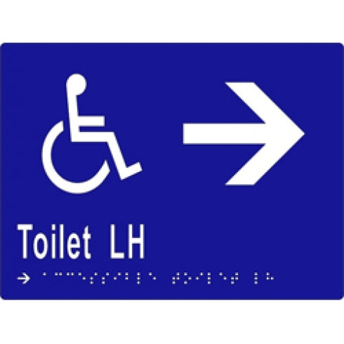 Metlam ML16272 Braille Sign Accessible Toilets LH Transfer and Arrow