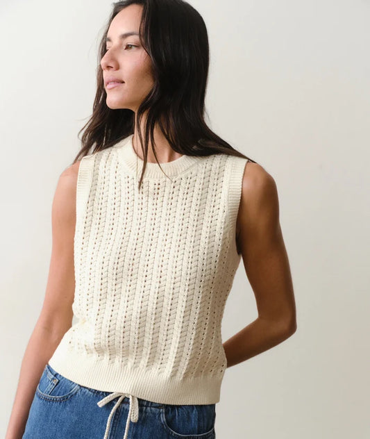 Mina Pointelle Sweater Tank Cream