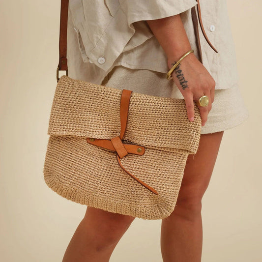 Made by Minga Natural Natural Carmen Woven Crossbody Bag