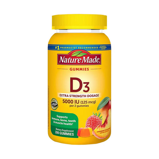 Nature Made Extra Strength Vitamin D3 5000 IU (125 mcg) Gummies, 200 Count