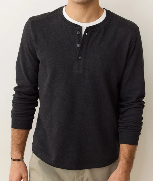 Pacifica Stretch Henley Charcoal