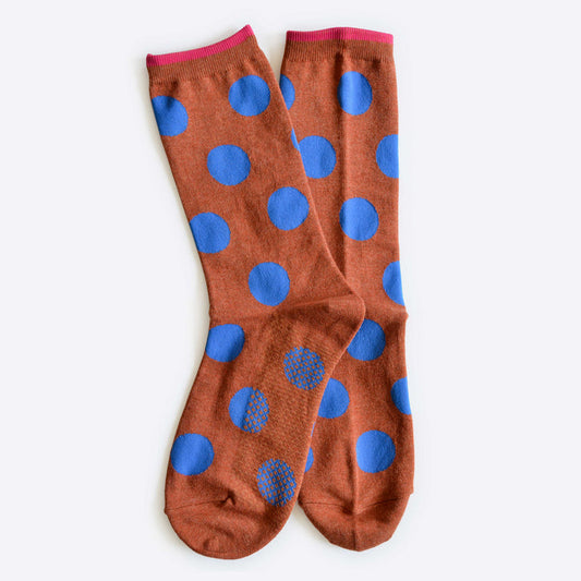 Panhandle Classic Dot Crew Socks — Rust | Hooray Sock Co.