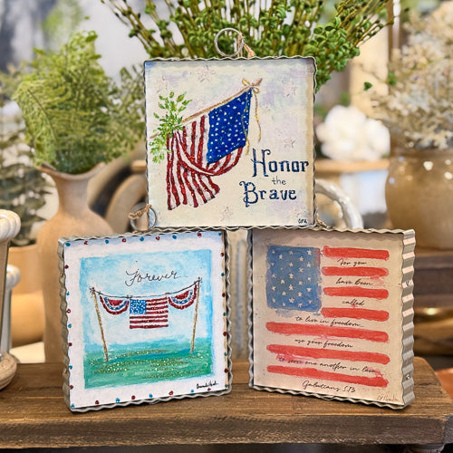 Patriotic Corrugated Metal Art