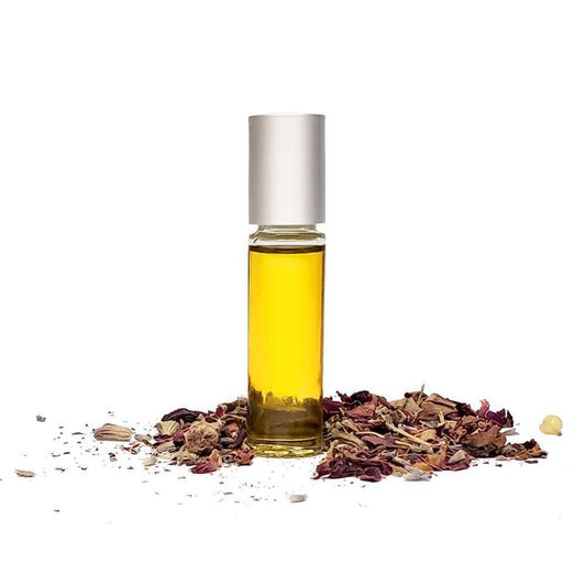 Focus Perfume Oil Standing with Herbs White Background 0.3oz Roller