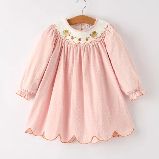 Pink Smocked Turkey Dress