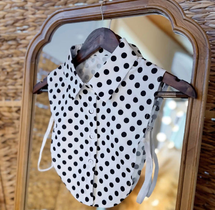 White with Black Polka Dots